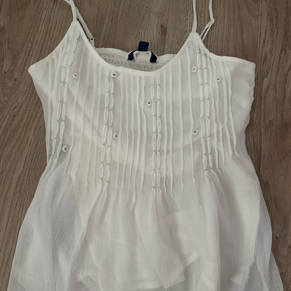White Flowy Tank